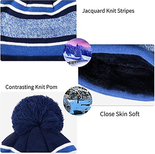 3pcs Kids Winter Hat Scarf Gloves Set For 3-6 Years Old(blue)