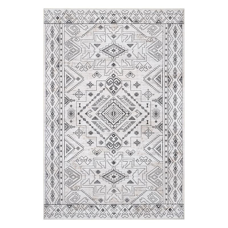 nuLOOM Malena Bordered Machine Washable Area Rug