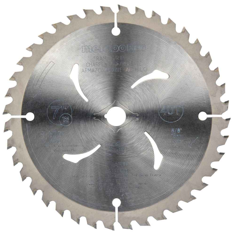 Metabo HPT Circular Saw Blade Tungsten Carbide Tipped Arbor Finish 7 1/4 ATB 5/840T