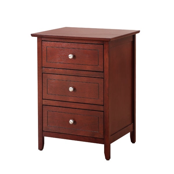 Daniel 3-drawer Transitional Wooden Nightstand， 25