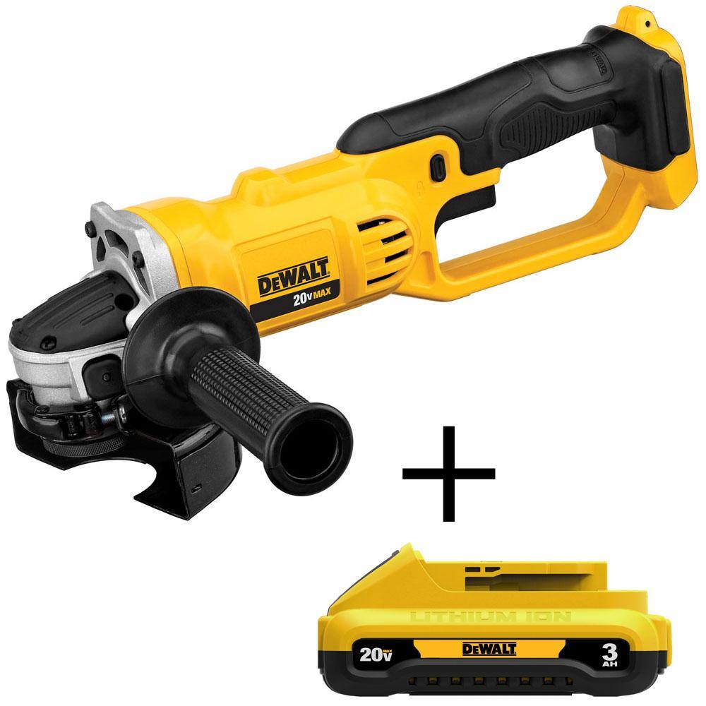 DW 20V MAX Cordless 4.5 in. - 5 in. Grinder and (1) 20V MAX Compact Lithium-Ion 3.0Ah Battery DCG412BW230