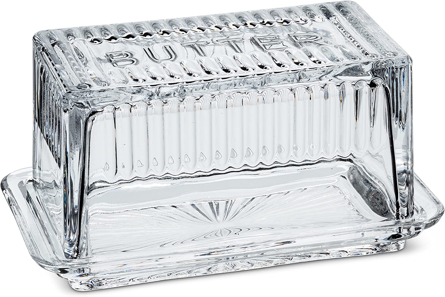 Abbott Collections AB-27-BUTTERBOX 7.5 in. Covered Butter Dishand#44; Clear - Large