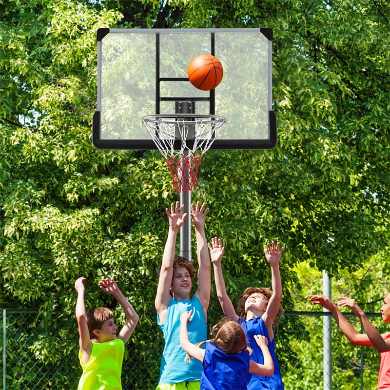 Portable Outdoor Basketball Hoop 64’’-79’’ Adjustable Poolside Basketball Goal System with 44