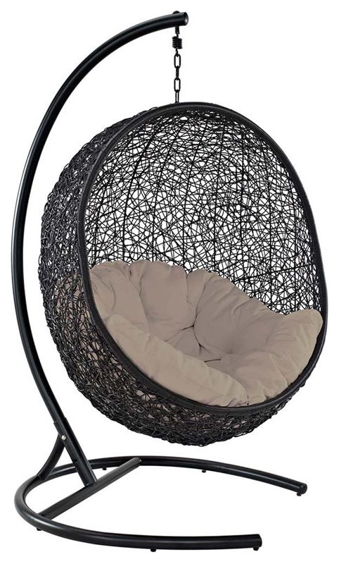 Afuera Living Patio Swing Chair in Beige   Hammocks And Swing Chairs   by Homesquare  Houzz