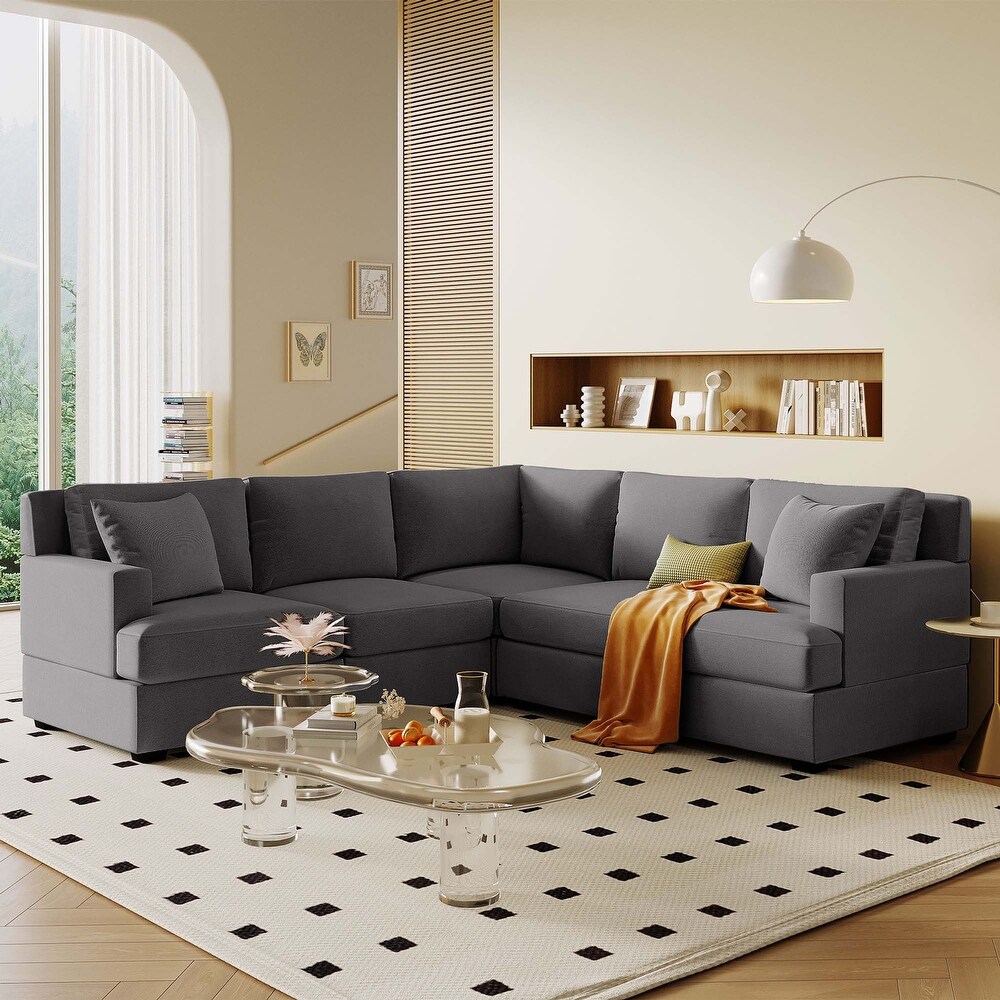 Sectional Modular Sofa with 2 Tossing cushions