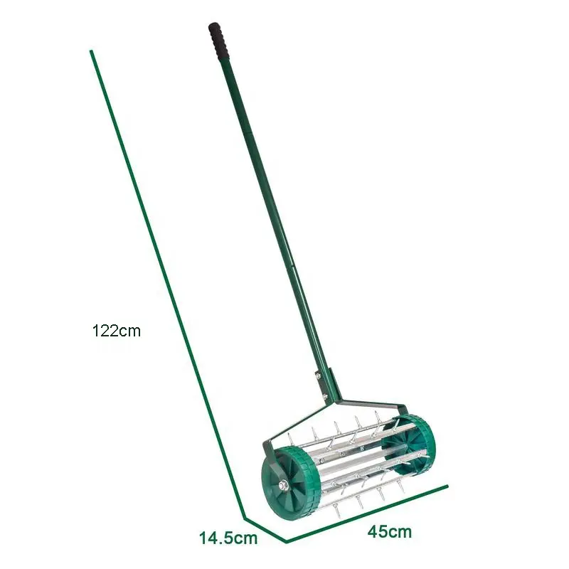 Garden Hand Tools Manual Rolling Spiked Scarifier Lawn Roller Lawn Aerator