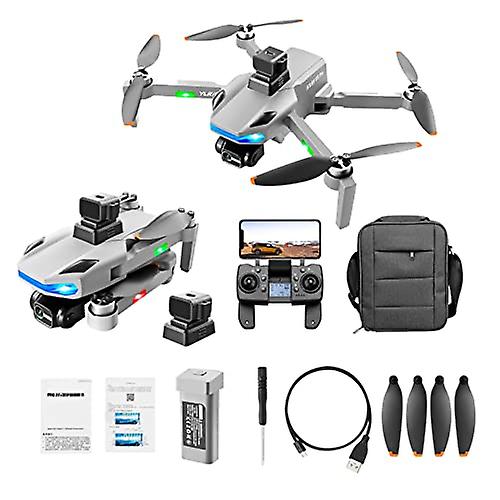 Drone With 8k Hd Dual Cameras， Fpv Folding Gps Brushless Quadcopter， Three-axis Gimbal， Esc Camera， 360 Obstacle Avoidance， Trajectory Flight Grey-1 B