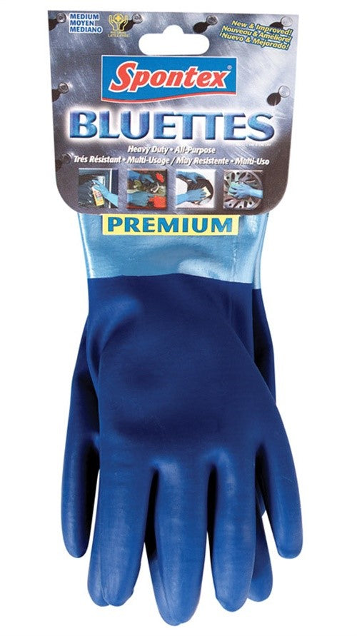 Lehigh Spontex 20005 Bluettes Knit Rubber Gloves-X-LARGE RUBBER GLOVES