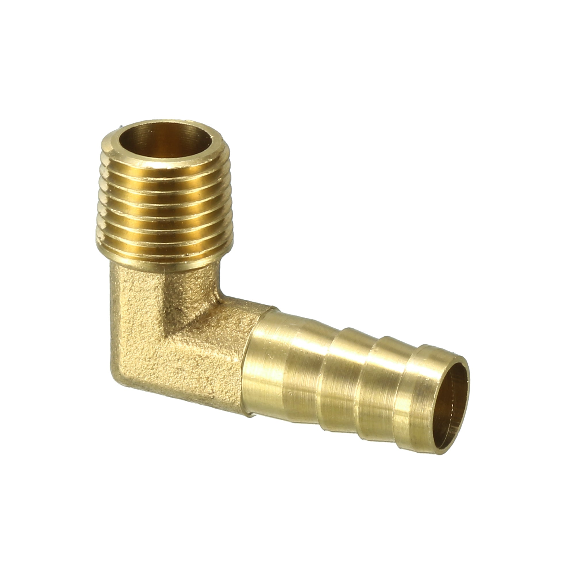 Brass Barb Hose Fitting 90 Degree 10mm Barbed x 1/4 PT Male Pipe Connector