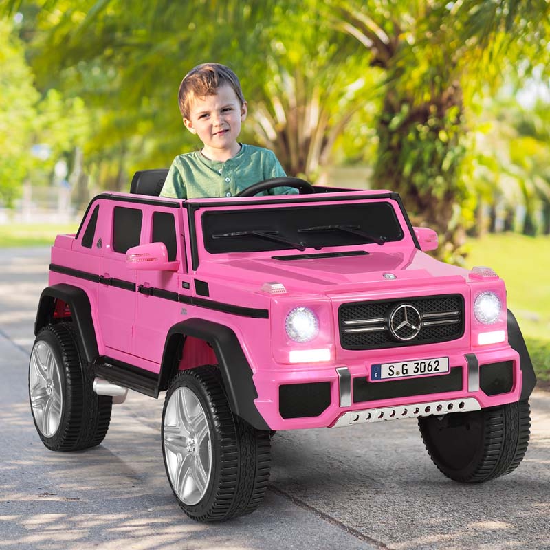 12V Mercedes-Benz G650-S Licensed Kids Ride-On Car, Electric Riding Toy Truck with Remote & Spring Suspension