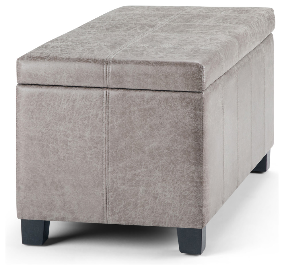 Dover 36 quotContemporary Storage Ottoman   Transitional   Footstools And Ottomans   by Simpli Home Ltd.  Houzz