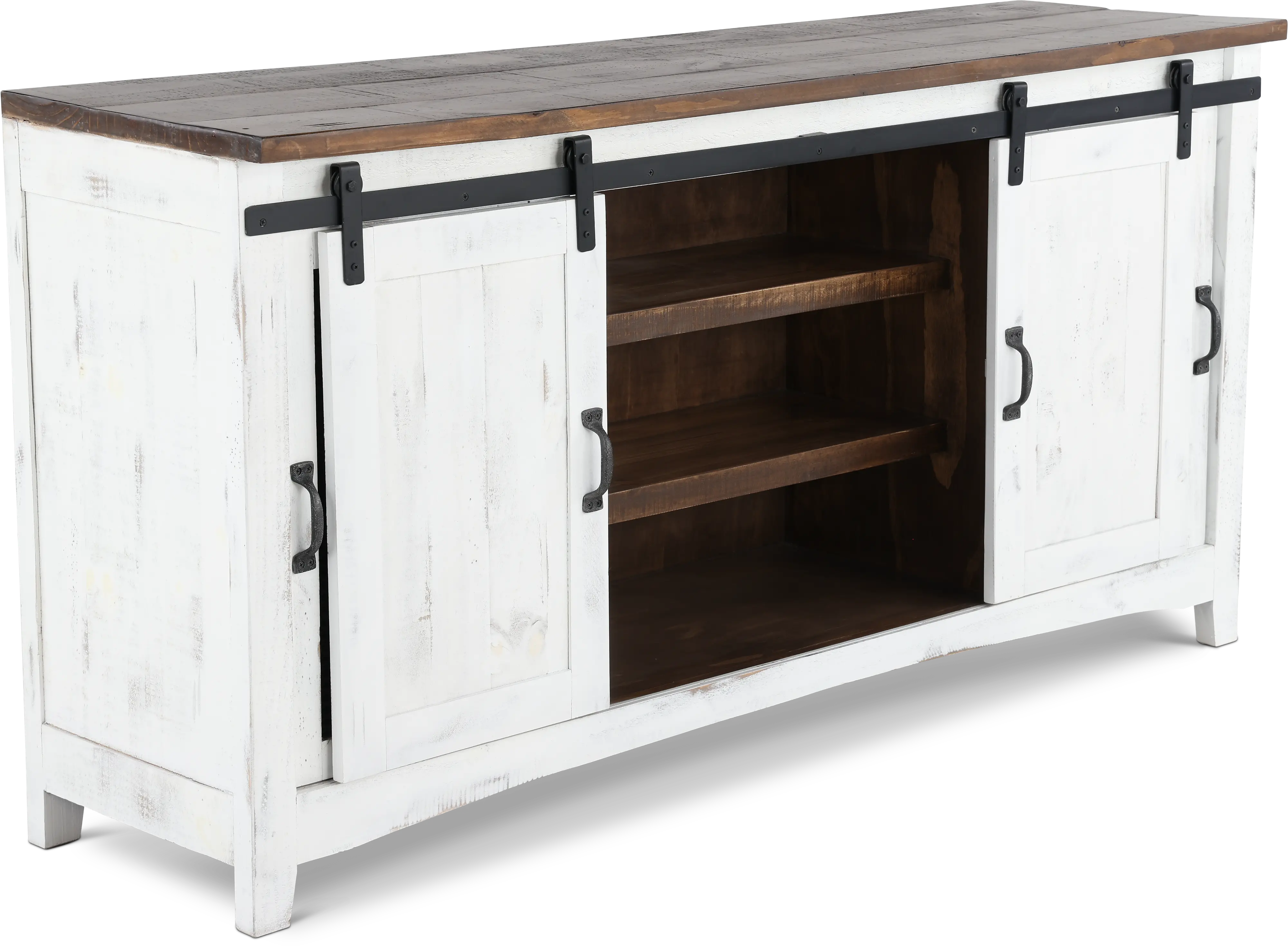 Pueblo Rustic White 68 TV Stand