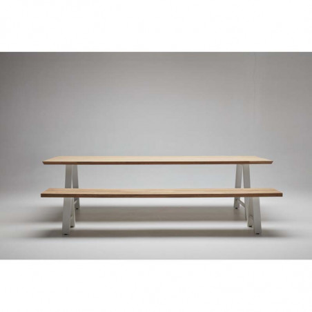 Banc de jardin VINCENT SHEPPARD Matteo - Banc extérieur teck acier blanc