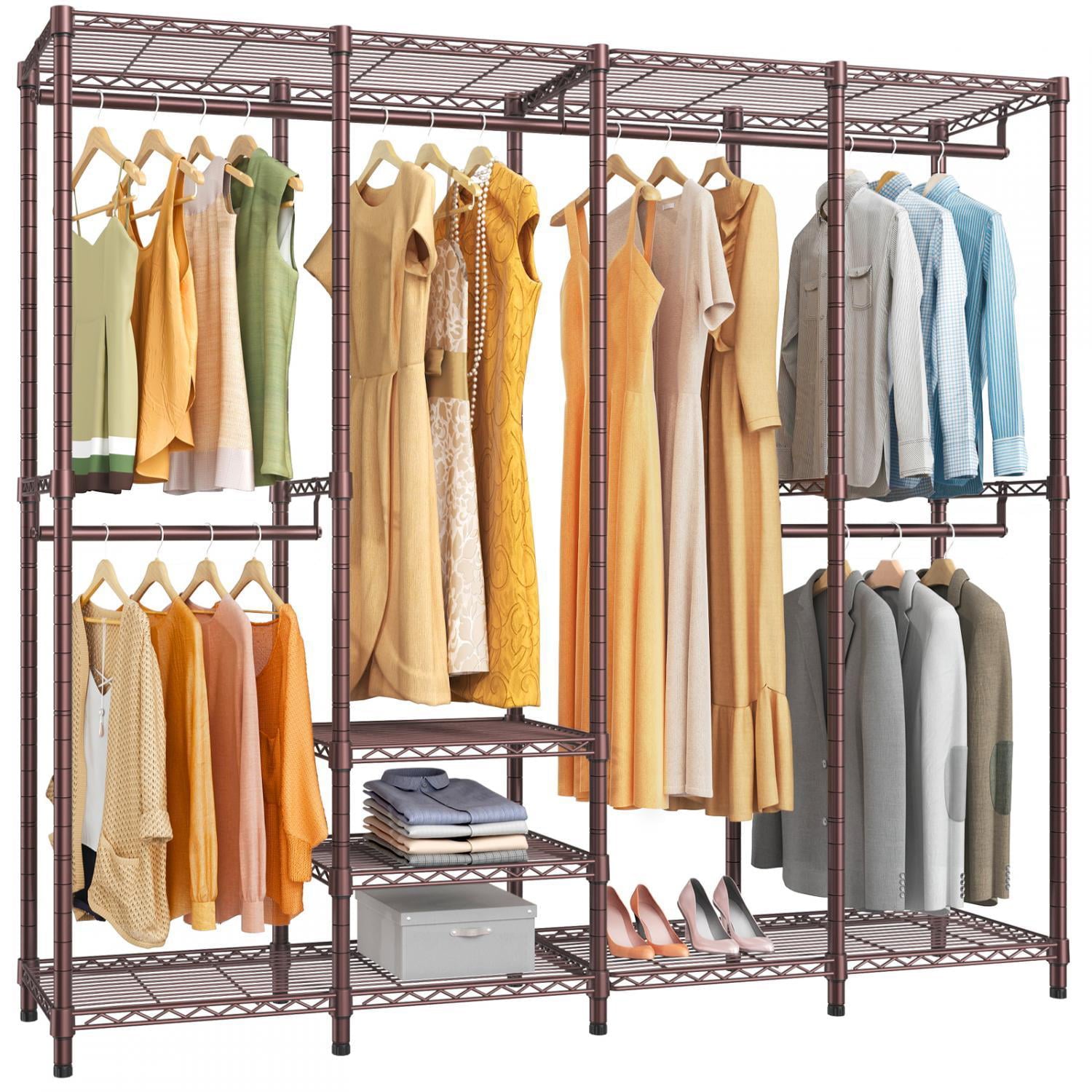 VIPEK V40 Garment Rack Heavy Duty Clothes Rack, 76"L x 15.7"W x 75.6"H, Max Load 800lbs, Bronze