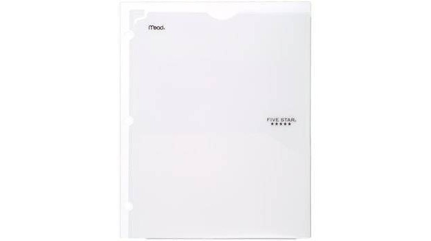 Mead Five Star 2 Pocket Plastic Folder colors May Vary