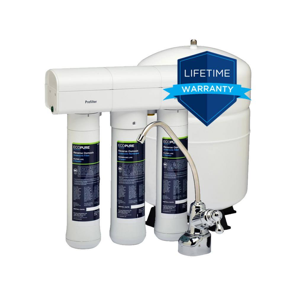 EcoPure Reverse Osmosis Drinking Water Filter System ECOP30