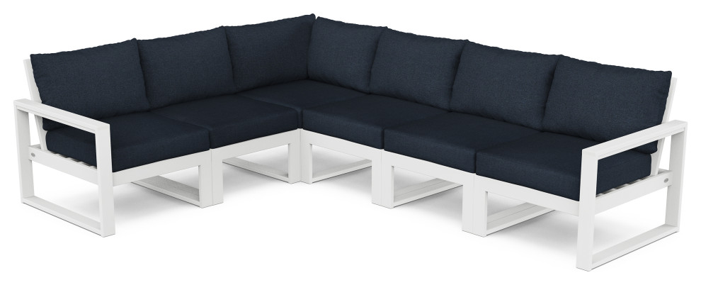 POLYWOOD EDGE 6 Piece Modular Deep Seating Set   Beach Style   Outdoor Sofas   by POLYWOOD  Houzz