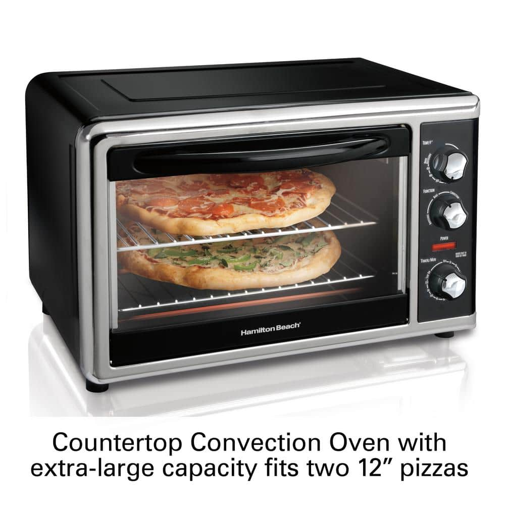 Hamilton Beach 1500-Watt 12-Slice Black Countertop Oven with Convection and Rotisserie 31100D