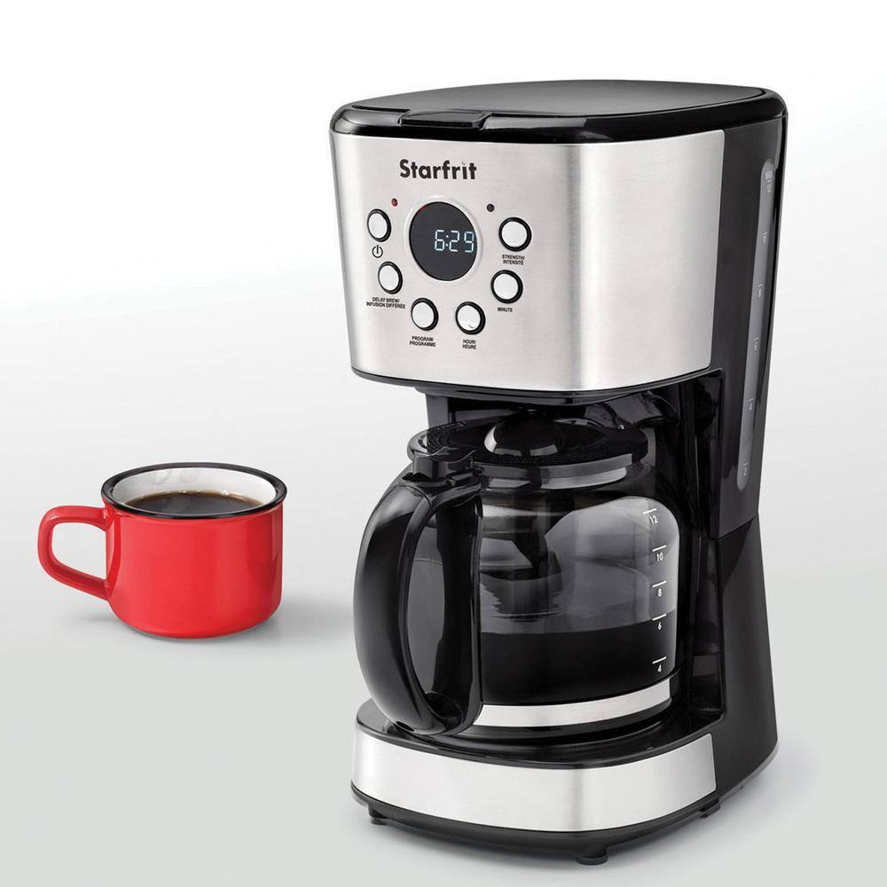 Starfrit 12-Cup Black Drip Coffee Maker Machine 024001-002-0000