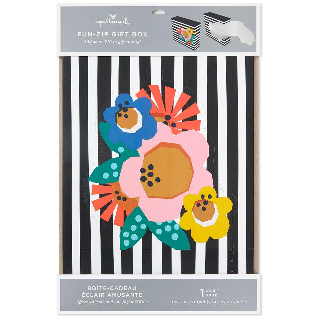 Hallmark  Floral and Stripes Fun-Zip Gift Box