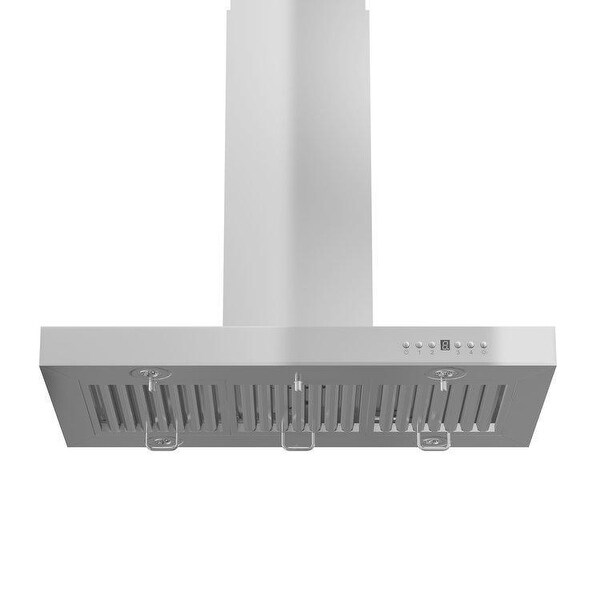 ZLINE Stainless Steel Convertible Vent Island Mounted Range Hood