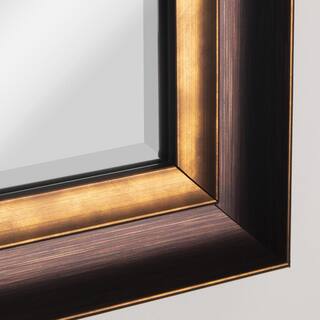 Deco Mirror 26 in. W x 32 in. H Framed Rectangular Beveled Edge Bathroom Vanity Mirror in Oil rubbed bronze 8923