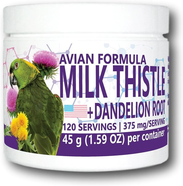 Equa Holistics Avian Formula Milk Thistle and Dandelion Root Bird Supplement， 1.59-oz tub