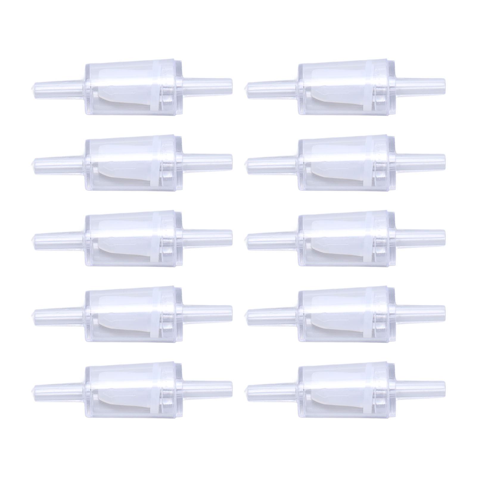 10 Pcs Check Valve 4mm Pp Air Pump Aquarium 1 Way Water Stop Check Valve For Fish Tank White