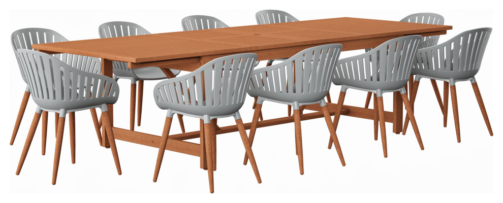 Amazonia Hardvard Extendable Patio Dining Set   Midcentury   Outdoor Dining Sets   by Amazonia  Houzz