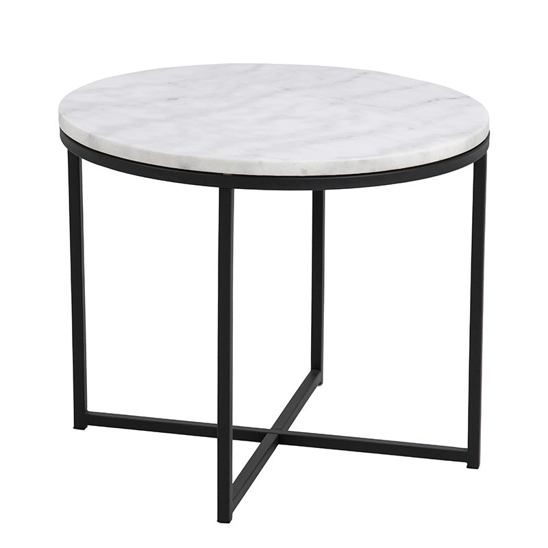 JOSS Side Table Marble 55cm - White