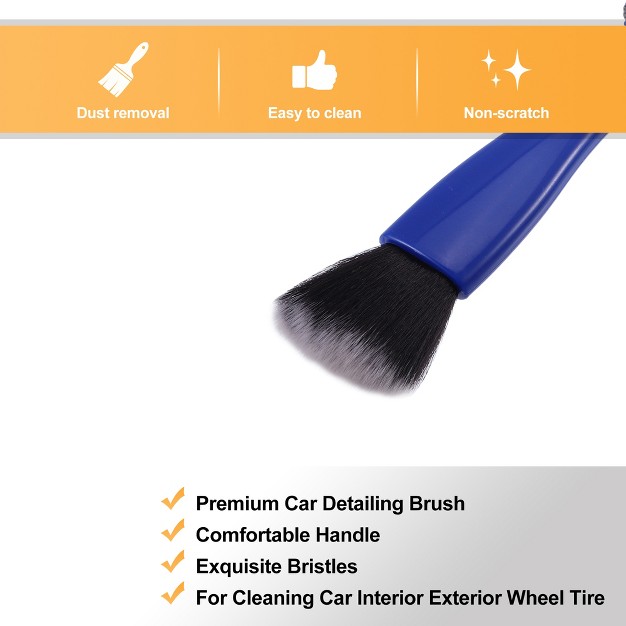 Unique Bargains Auto Soft Bristles Detailing Brush Dusting Tool Blue 2 Pcs