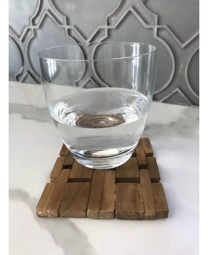 Hip-o Modern Living Teak Coasters Set Of 4