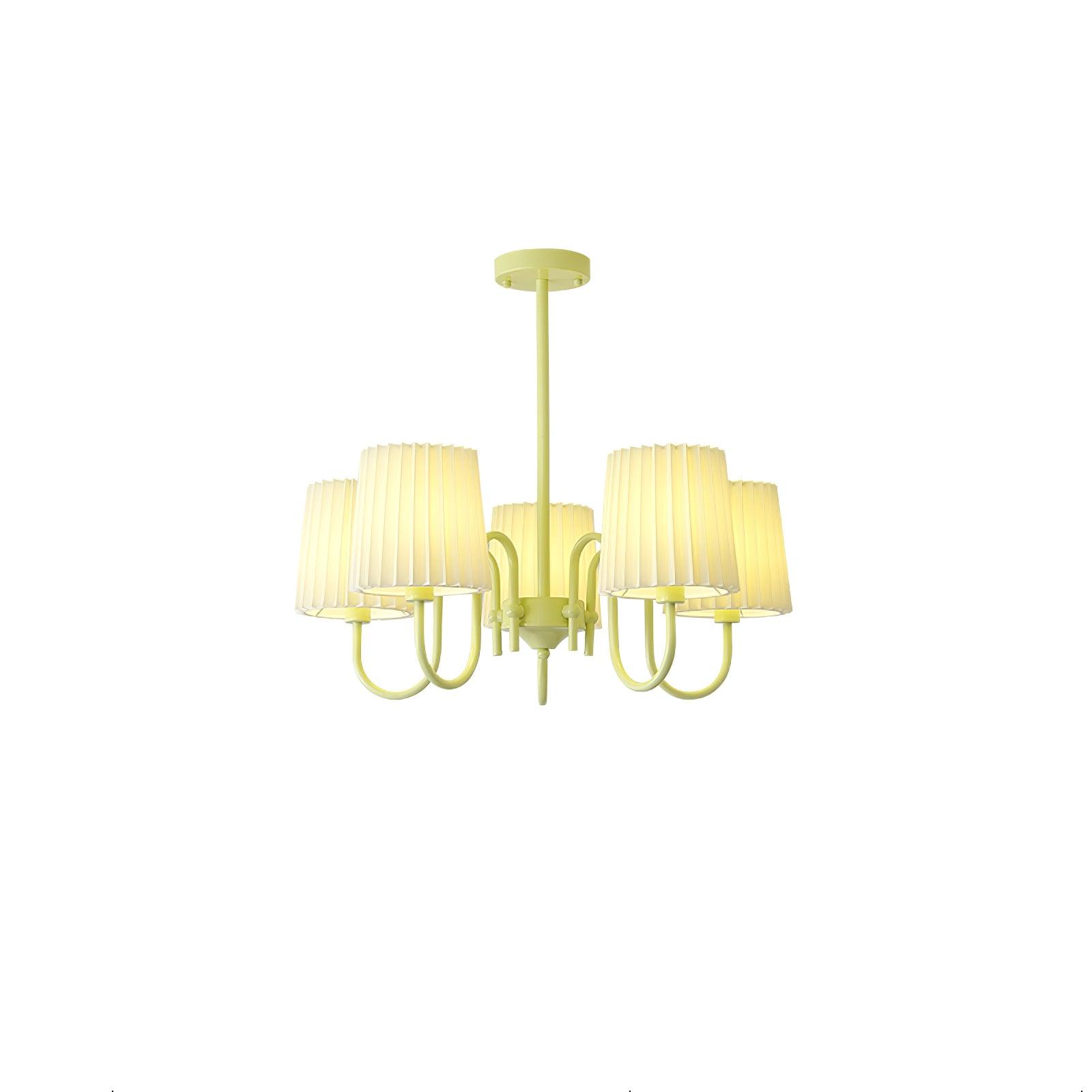 Pleated Fabric Matcha Chandelier