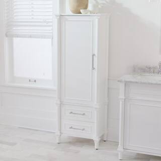 Home Decorators Collection Aberdeen 20-710 in. W x 60 in. H x 14-25 in. D Bathroom Linen Storage Cabinet in White 8104000410