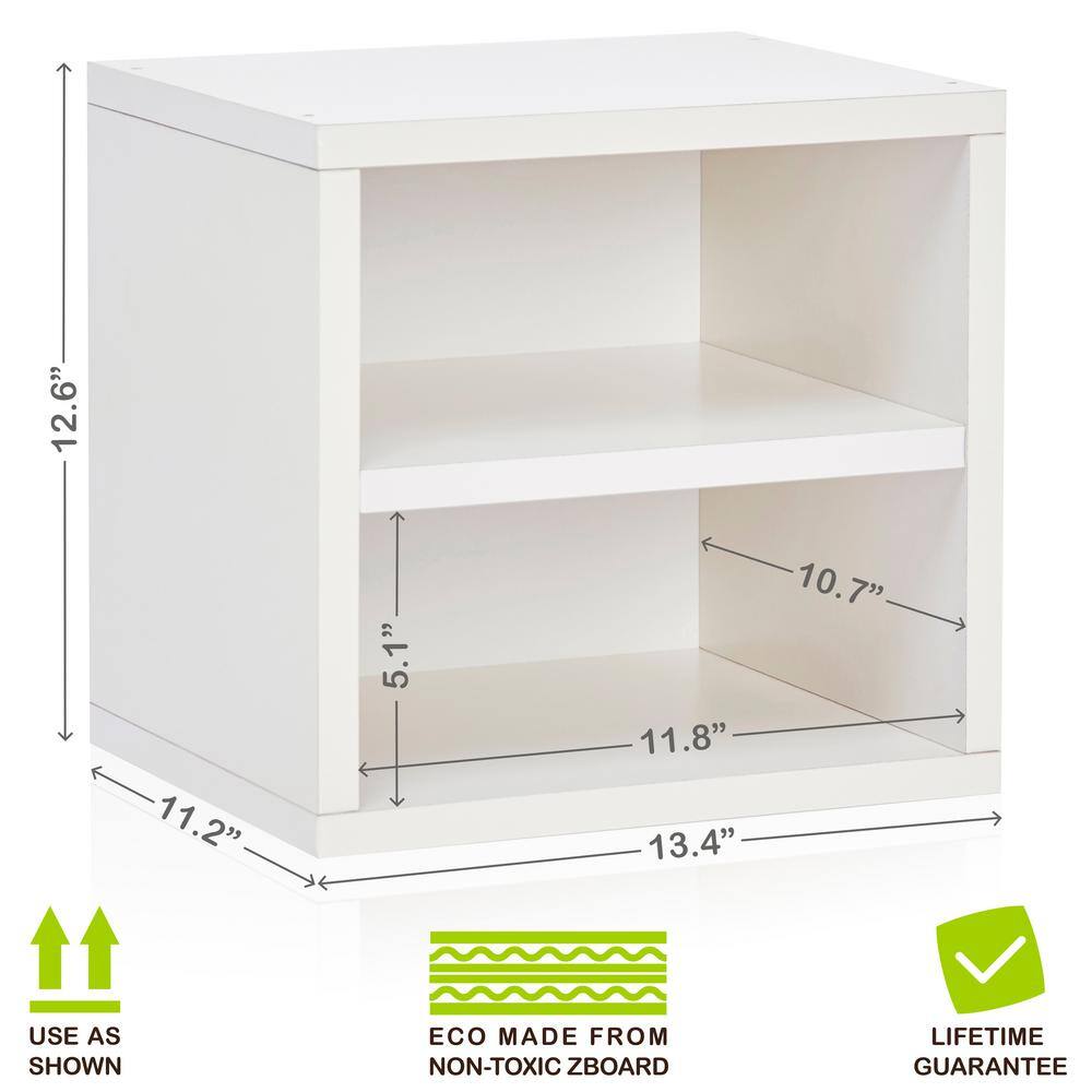 Way Basics 12.6 in. H x 13.4 in. W x 11.2 in. D White Recycled Materials 1-Cube Organizer C-SCUBE-WE