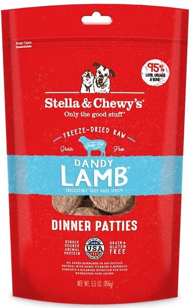 Stella and Chewy's Dandy Lamb Dinner Patties Freeze-Dried Raw Dog Food