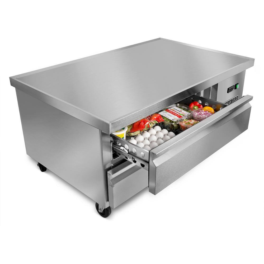 Maxx Cold Two-Drawer Refrigerated Chef Base 6.5 cu. ft. Storage Capacity in Stainless Steel MXCB48HC