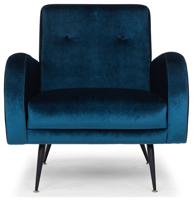 Hugo Midnight Blue Occasional Chair   Midcentury   Armchairs And Accent Chairs   by Nuevo  Houzz