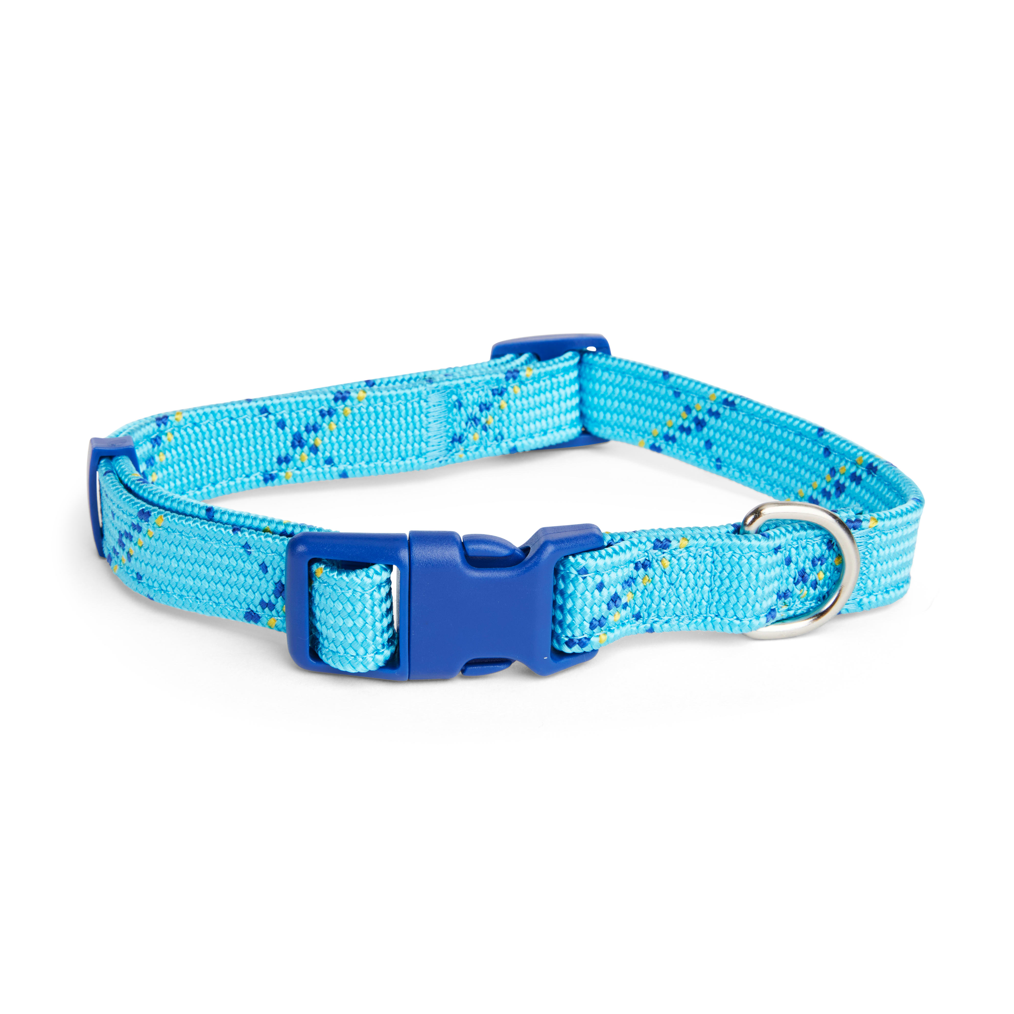 YOULY The Trailblazer Turquoise  Navy Rope Dog Collar， Small