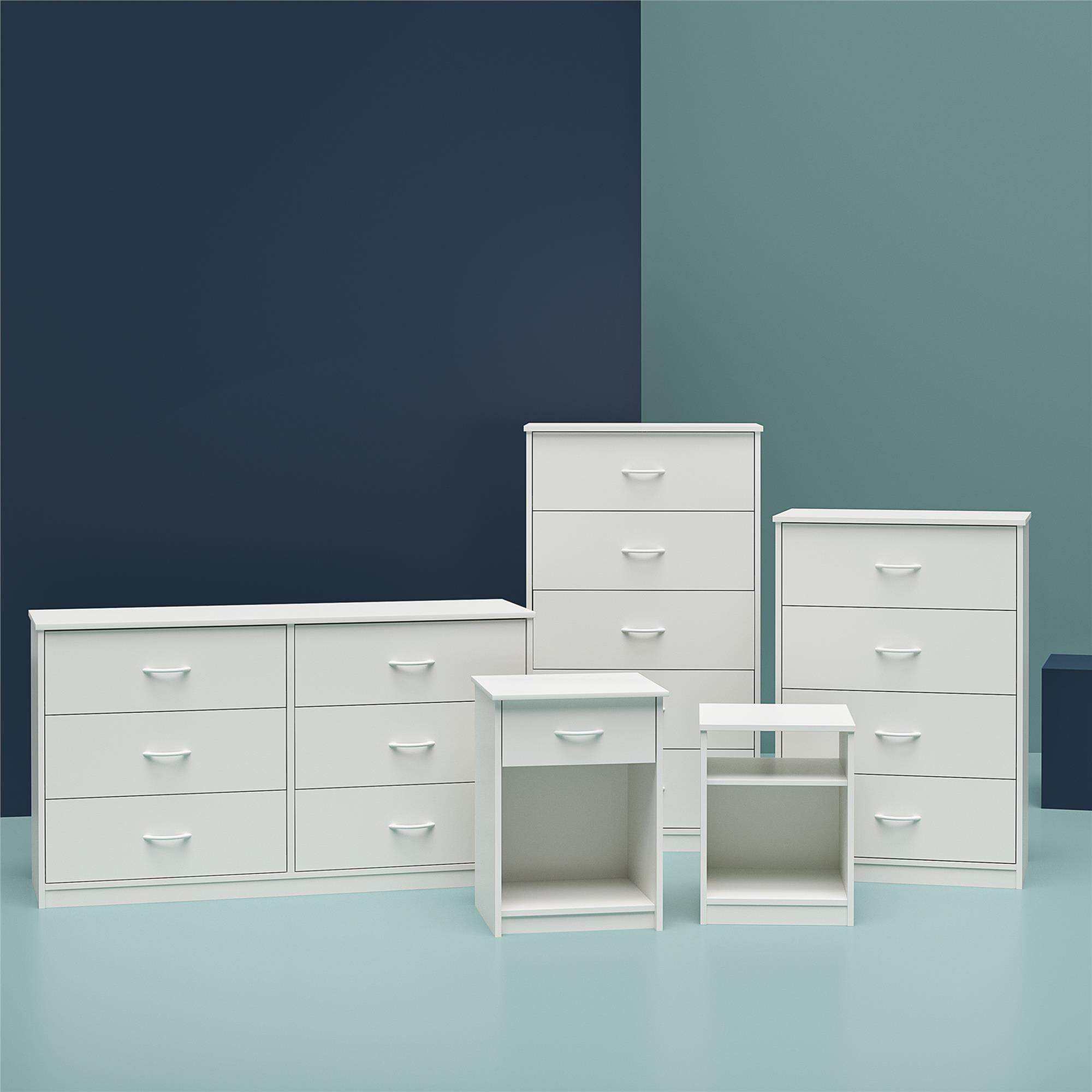 Mainstays Classic 4 Drawer Dresser, White