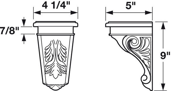 Hafele 194.75.100 Corbel  9 x 4 1/4 x 5 (H x W x ...