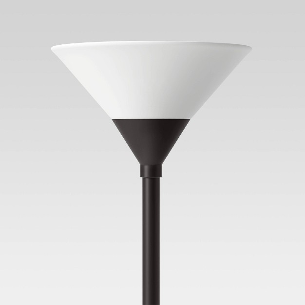 Torchiere Floor Lamp With Glass Shade