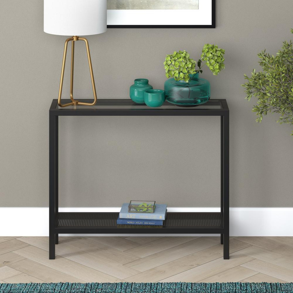 Rigan 36  x27 x27Wide Rectangular Console Table in Blackened Bronze   Contemporary   Coffee Tables   by BisonOffice  Houzz