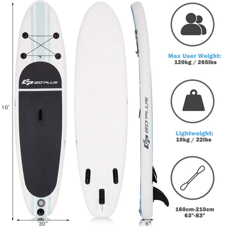 10' Inflatable Stand Up Paddle Board with Paddle Pump - Size M