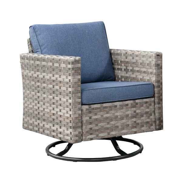 OVIOS Swivel Rocking Wicker Chair