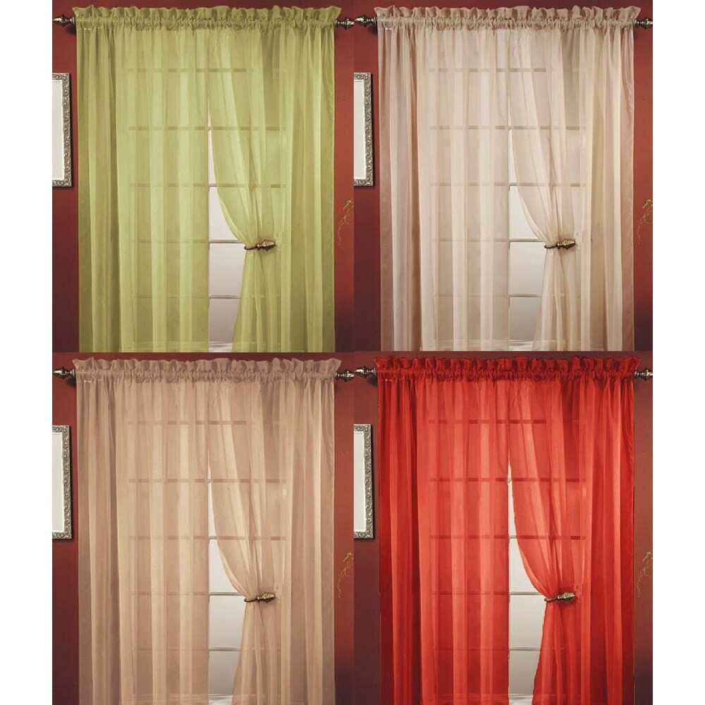 Lisa Solid Sheer Rod Pocket Single Curtain Panel  Window Treatment Light Filtering 55\