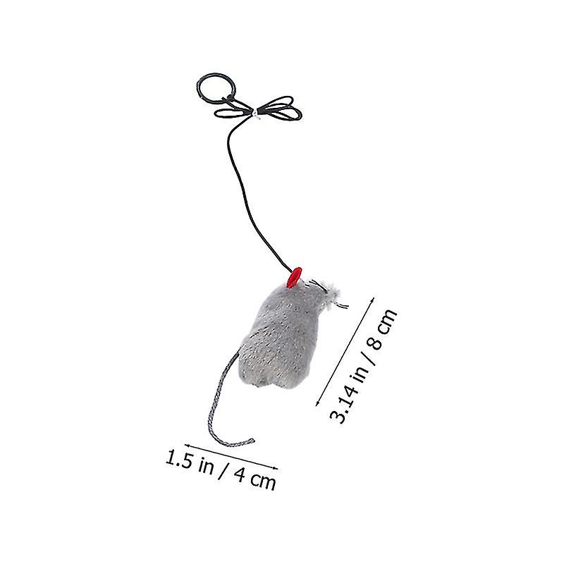 3 Pcs Mouse Shape Cat Toy Cat Interactive Toy Squeaky Cat Teasing Toy With Pull Ring