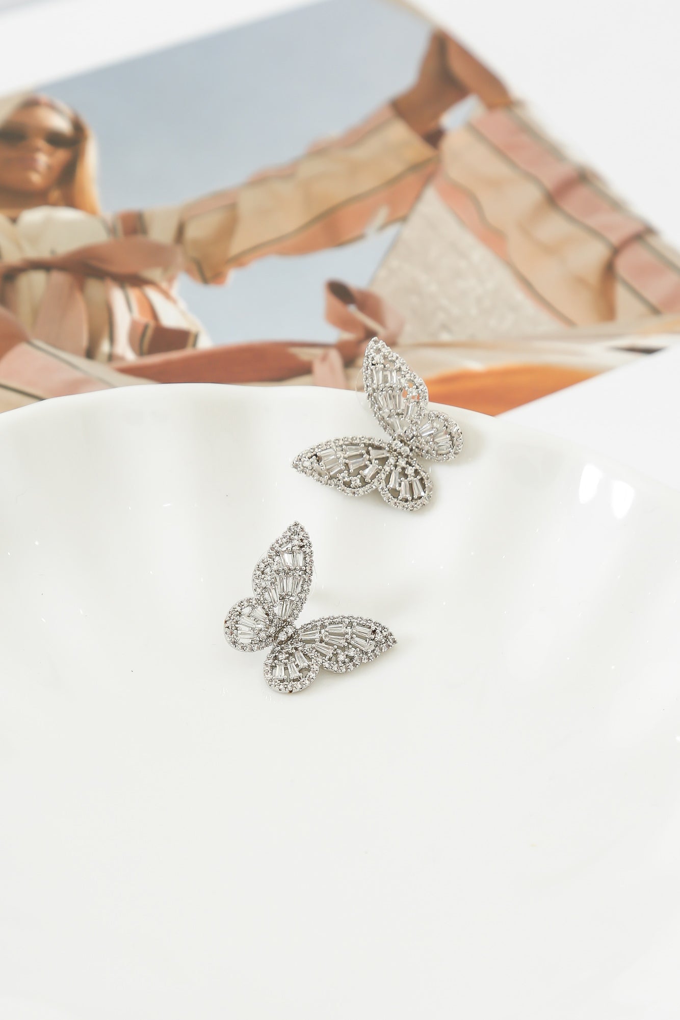 Live The Afterglow Butterfly Earrings Silver