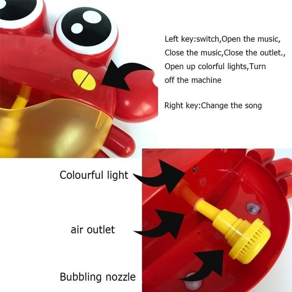 Willstar Lovely Electric Musical Bubble Crab Baby Bath Shower Toys Dreamlike Foam Making Machine for Toddlers(Built-in 12 Songs)