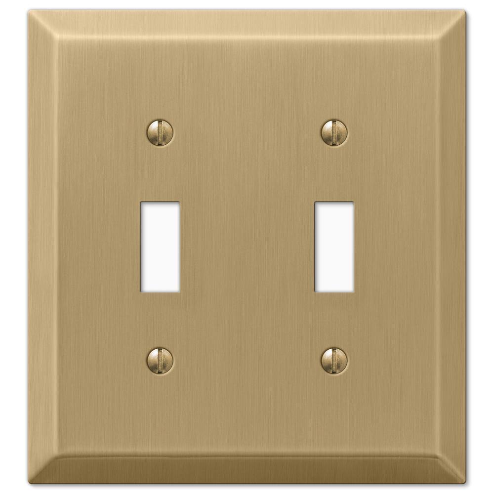 AMERELLE Metallic 2 Gang Toggle Steel Wall Plate - Brushed Bronze 163TTBZ